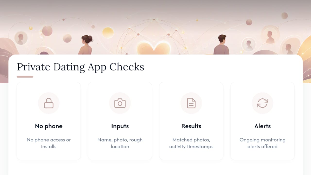 Get a Private Tinder Check With Cheater Detector AI — overview diagram